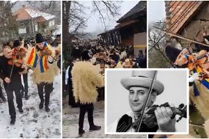 VIDEO. Violonistul Ionică Hainal, condus pe ultimul drum cu muzică şi ceteraşi