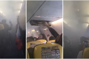VIDEO. Fum şi panică la bordul unei aeronave din România. Pasagerii, disperaţi