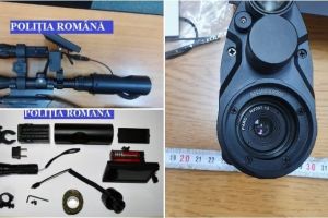 FOTO| Dispozitive de ochire cu infraroşu, venite în pachete din China, indisponibilizate de poliţiştii din Alba. Destinatarii reali, posibili deţinători de arme letale de vânătoare