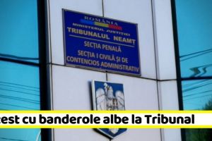 NEAMȚ: Protest cu banderole albe la Tribunalul Neamţ