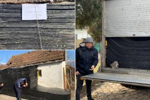 FOTO| Peste 500 de plăci de polietilenă expandată, fără acte de provenienţă, confiscate de jandarmii din Aiud de la un bărbat care efectua activităţi de comerţ în piaţa agroalimentară
