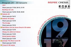Program Cinema Inspire Alba Mall. Ce filme vor rula în perioada 24-30 ianuarie 2020