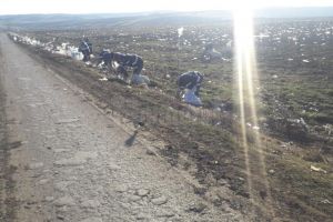 4-5 tone de gunoaie împrăştiate de vânt, pe o rază de 1 km în jurul depozitului de ...