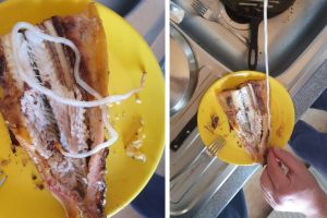 Atenţie la ce cumpăraţi din piaţă! Iată ce a găsit un târgoviştean într-un sturion