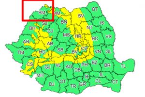 METEO: cod galben de zăpadă şi vânt în zona muntoasă a judeţului Satu Mare