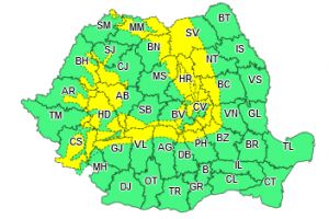 ANM: COD GALBEN de ninsori şi viscol în mai multe judeţe din ţară, inclusiv judeţul Alba. Atenţionarea este valabilă până mâine seară