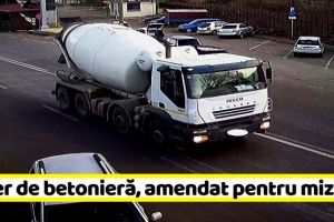 NEAMȚ: Șofer de betonieră, amendat pentru mizerie (FOTO)