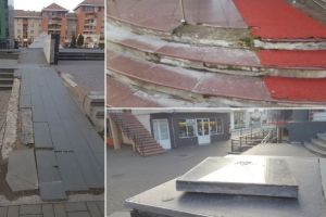FOTO VIDEO ȘTIREA TA: Scările şi rampa pentru persoane cu handicap din spatele primariei Alba Iulia se deteriorează pe zi ce trece
