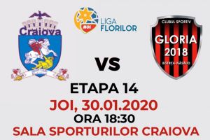 Astăzi, Craiova – Gloria în returul Ligii Florilor, în direct la TV
