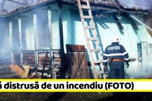 NEAMȚ: Casă distrusă de un incendiu în această dimineaţă (FOTO)