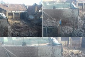 FOTO ȘTIREA TA. Locuitorii de pe str. Iuliu Maniu, din Alba Iulia, nemulţumiţi de praful rezultat dintr-o dărâmare, posibil ilegală, a unei case din zonă