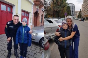 FOTO| Intâlnire ÎNDUIOȘĂTOARE a unui copilaş din Alba cu cei care l-au salvat: Cum salvează eroii de la ISU vieţi şi în timpul liber