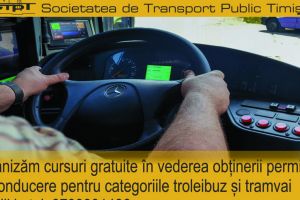 Societatea de Transport Public Timisoara organizeaza cursuri gratuite