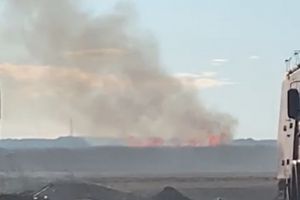 Incendiu puternic de vegetaţie la Ulmi. Focul ameninţă zona locuită VIDEO