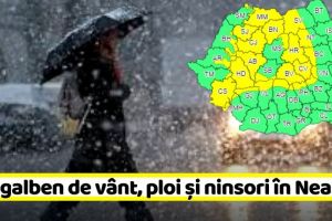 METEO: Cod galben de vânt, ploi şi ninsori în judeţul Neamţ