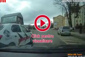 Maşina unei firme de pază, înregistrată în timpul unei depăşiri inconştiente