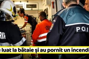 NEAMȚ: S-au îmbătat, s-au luat la bătaie şi au pornit un incendiu