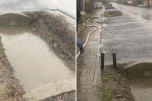 Pod înfundat datorită ploilor, în Vălenii de Mureş