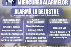 ”Miercurea alarmelor”. Sirenele din judeţul Braşov vor emite semnalul “Alarmă la dezastre”
