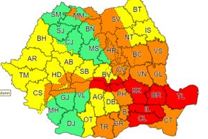 Nordul judeţului, sub cod rosu de vânt. rafalele ajung si la 120 de km/h
