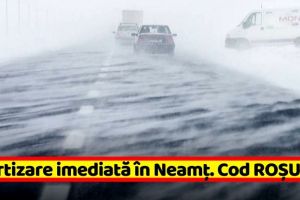 METEO: Avertizare imediată în Neamţ (5 februarie). Cod ROȘU
