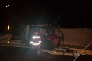 Șenilata de la ISU Galati a sosit la Sectia Macin, pregatita pentru interventie