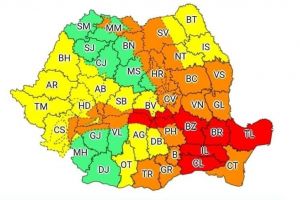 COD PORTOCALIU de vânt puternic, viscol şi vizibilitate redusă sub 50 m, în Alba şi alte judeţe, până la ora 12.00
