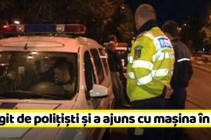 NEAMȚ: A fugit de poliţişti şi a ajuns cu maşina în gard