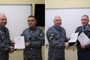 FOTO| Distincţii militare din partea Forţelor Aeriene pentru două cadre ale Colegiului Naţional Militar „Mihai Viteazul”