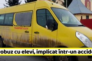 NEAMȚ: Accident cu victimă. Impact între un microbuz şcolar şi un microbuz de transport persoane