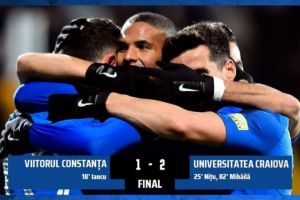 FC Viitorul a deschis scorul, dar a pierdut meciul de la Ovidiu cu Universitatea Craiova