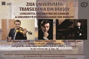 Concert aniversar la Aula „Sergiu T. Chiriacescu”, cu Orchestra de cameră a Universităţii Transilvania Braşov