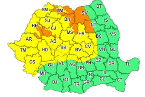 ANM: COD GALBEN de ninsori şi viscol în mai multe judeţe din ţară, inclusiv Alba. Atenţionarea este valabilă până mâine seară, iar unele judeţe se află sub avertizare de COD PORTOCALIU