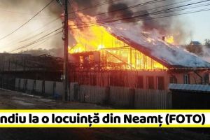 NEAMȚ: Un puternic incendiu a distrus o locuinţă (FOTO)