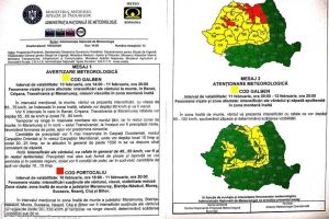 Cod portocaliu de viscol de luni, ora 18.00, până marţi, la ora 20.00