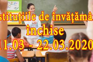 BREAKING NEWS. OFICIAL. Toate şcolile din România vor fi închise începând de miercuri până pe 22 martie, cu posibilitatea de prelungire a măsurii