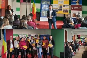 FOTO| Judecătorul Cristi Dănileţ, moderatorul unei conferinţe pe teme juridice, desfăşurată săptămâna trecută la Colegiul Naţional „Avram Iancu” Câmpeni