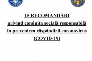 15 RECOMANDĂRI privind conduita socială responsabilă în prevenirea răspândirii ...