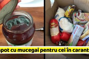 NEAMȚ: Compot cu mucegai, margarină şi parizer pentru cei aflaţi în carantină (FOTO)
