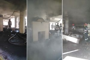 FOTO| INCENDIU la o fermă viticolă din Ciumbrud: Intervin pompierii cu o autospecială