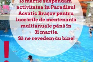 Paradisul Acvatic, închis, până la sfârşitul lunii martie