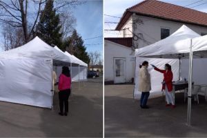 FOTO| Măsuri de prevenţie la Sebeş: Cort de triaj în curtea spitalului, cu personal medical specializat
