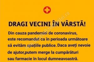 DÂMBOVIŢA Covid-19: Solidaritate la Moreni! Persoanele în vârstă, sprijinite să-şi facă cumpărăturile