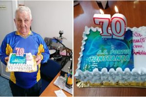 Legenda vie!“:  Tort, la varsta de 70 de ani, pentru Ovidiu“, omul bun la toate de la stadionul Portul“ din Constanta