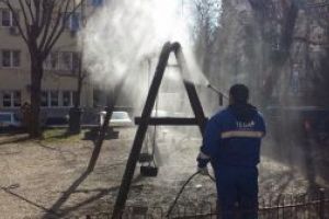 TEGA a început dezinfectrea spaţiilor publice pentru a preveni coronavirusul