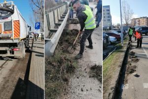 FOTO| La Alba Iulia continuă curăţenia de primăvară. Azi, pe Calea Moţilor şi DN74, între Alba Iulia şi Miceşti