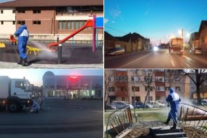 FOTO| La Sebeş au fost igienizate străzile, spaţiile de joacă, parcurile şi spaţiile comerciale, ca măsură de prevenţie împotriva virusului COVID-19