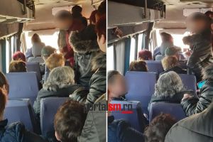 FOTO. Navetişti din Satu Mare, înghesuiţi în autobuz în plină epidemie de coronavirus