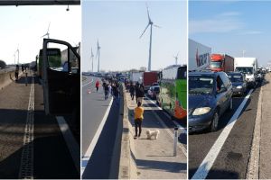 FOTO Știrea ta| Români blocaţi la frontiera dintre Austria şi Ungaria: Coadă de maşini şi TIR-uri, pe kilometri întregi