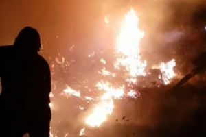 De 6 ore, pompierii se luptă cu un incendiu de litieră pădure pe culmea Brata, din comuna Buciumeni